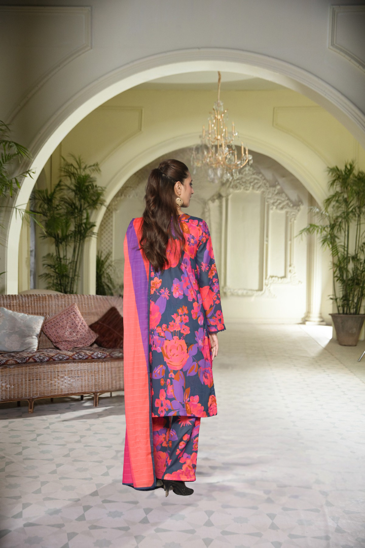 Maahru Printed 3 Pcs Stitched Suit