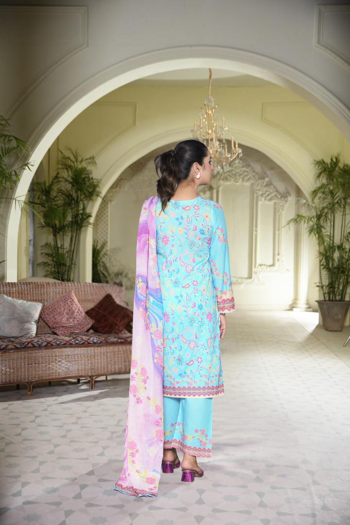 Shafaq Printed 3 Pcs Stitched Suit