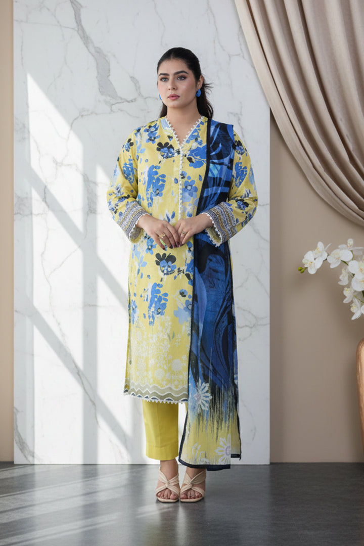 Afreen Printed 3 Pcs Stitched Suit