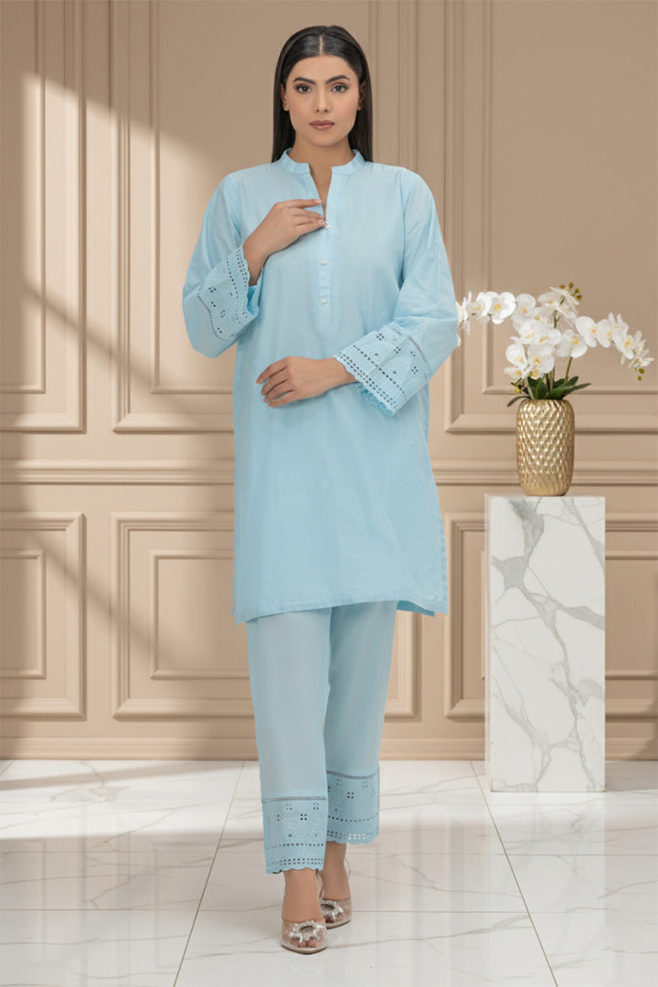 Cloudy Blue Masoori Lawn 2-Piece Stitched Suit