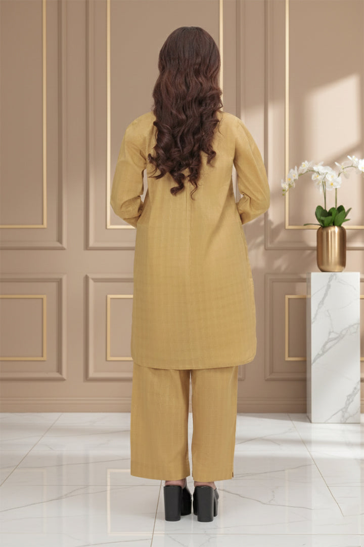 Dark Beige Masoori Lawn 2-Piece Stitched Suit
