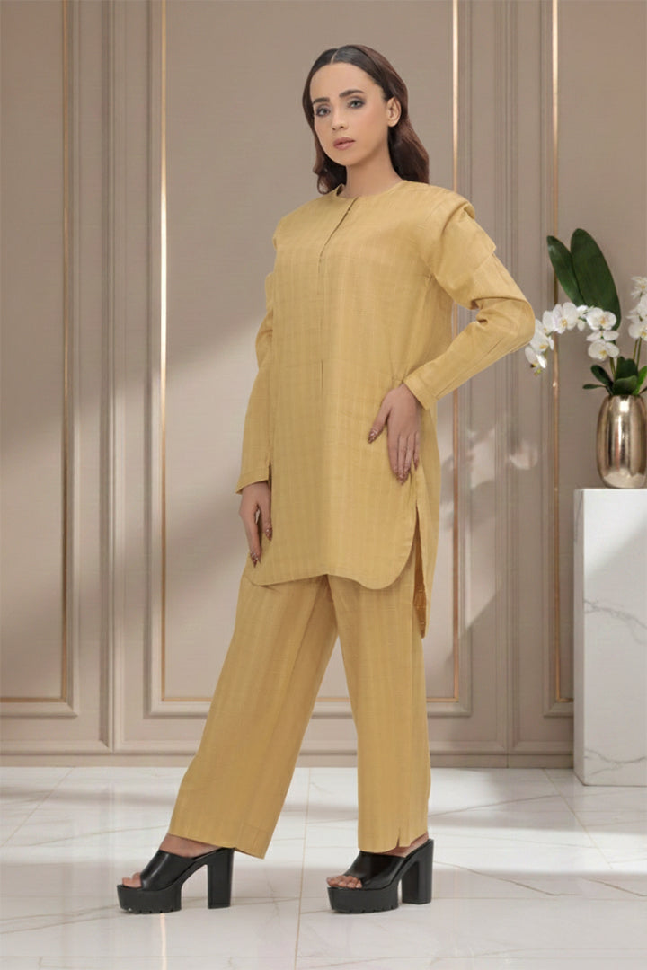 Dark Beige Masoori Lawn 2-Piece Stitched Suit