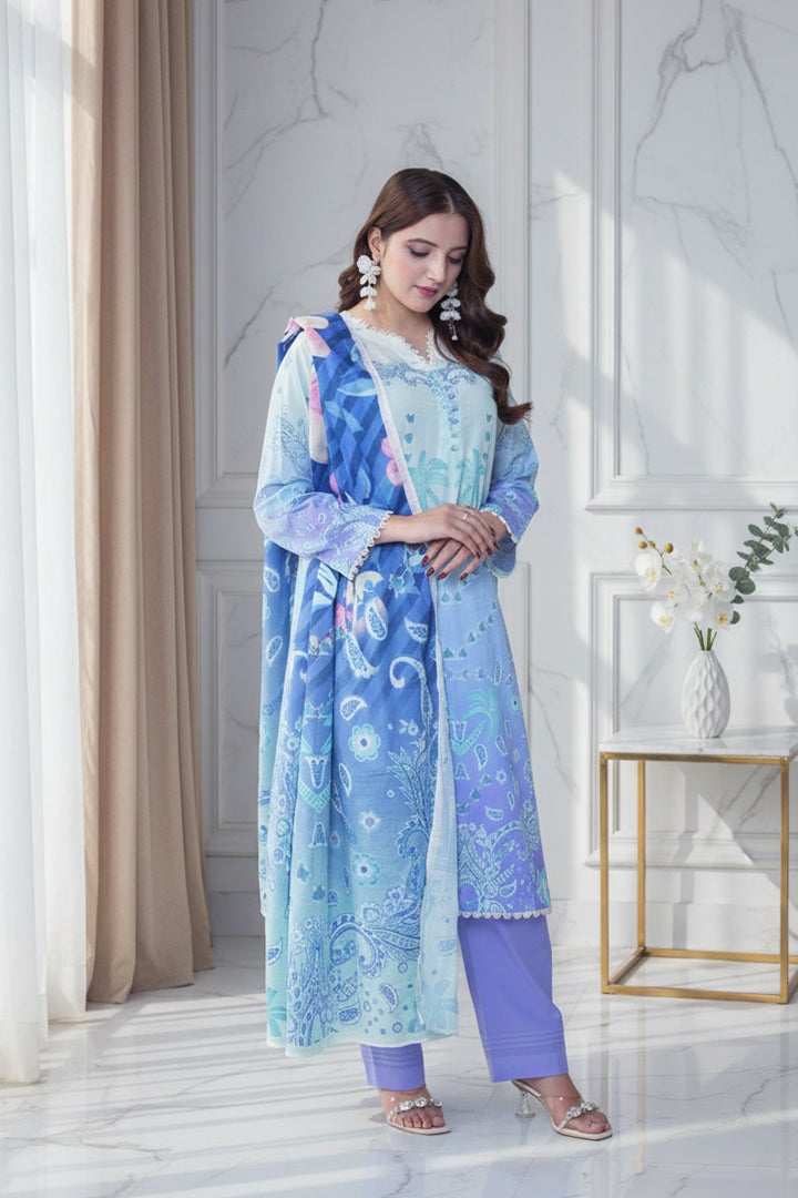 Shehnaai Printed 3 Pcs Stitched Suit
