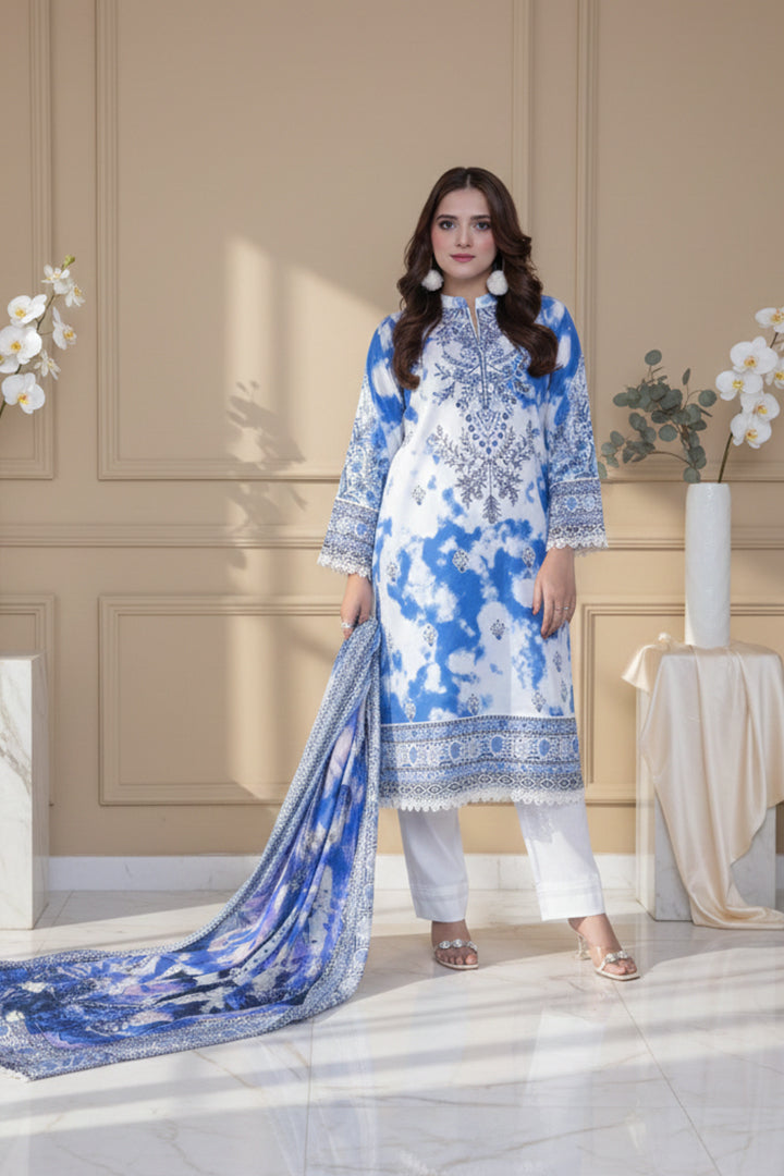 Roshni Printed 3 Pcs Stitched Suit