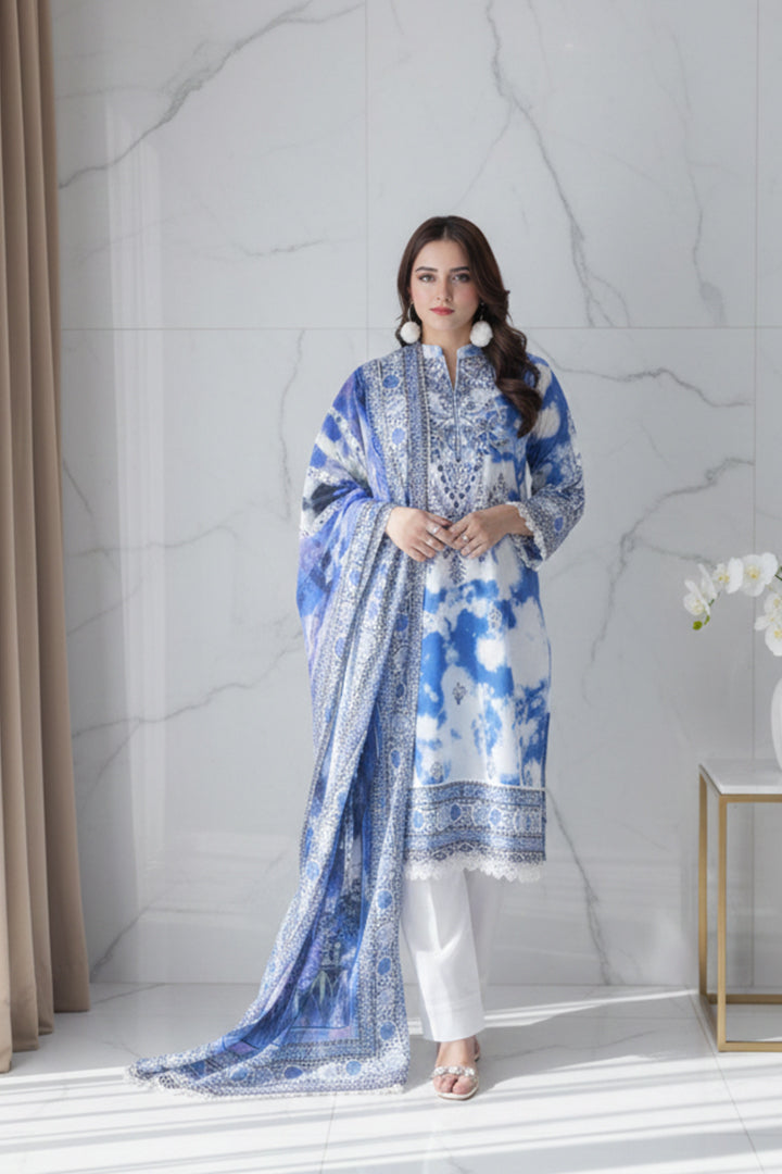 Roshni Printed 3 Pcs Stitched Suit