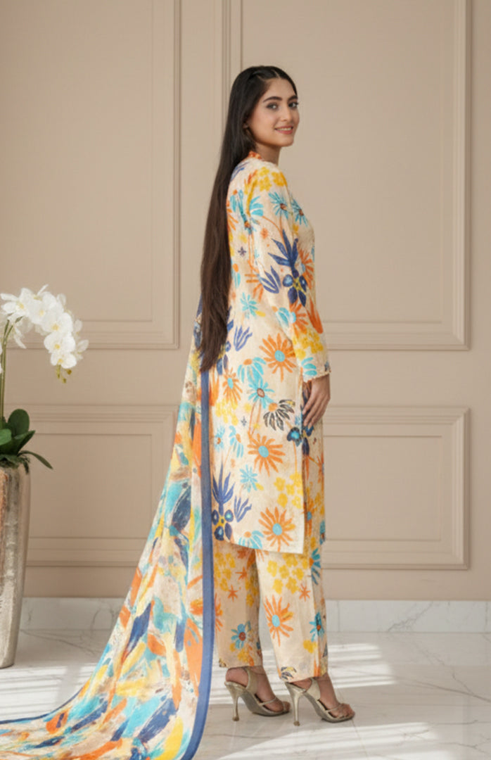 Gulmendi Printed 3 Pcs Stitched Suit