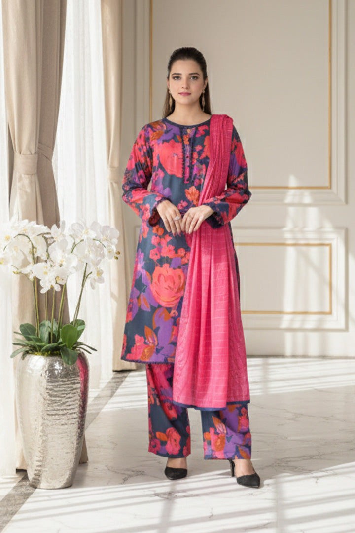 Maahru Printed 3 Pcs Stitched Suit