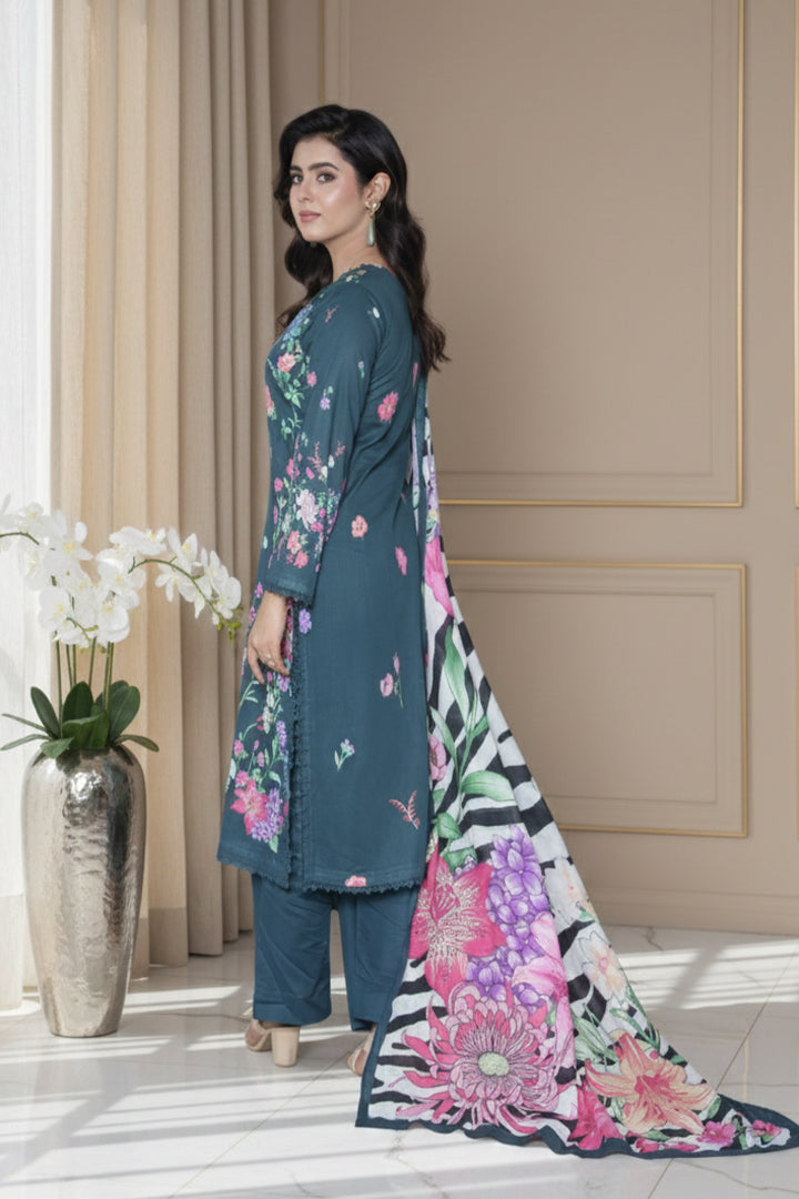 Mahpara Printed 3 Pcs Stitched Suit