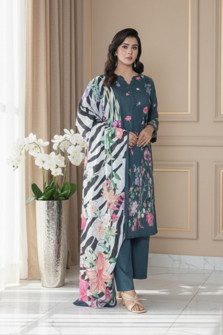 Mahpara Printed 3 Pcs Stitched Suit