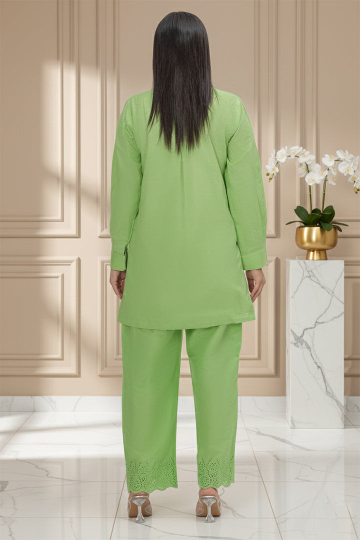 Olivine Crosshatch Lawn 2-Piece Stitched Suit