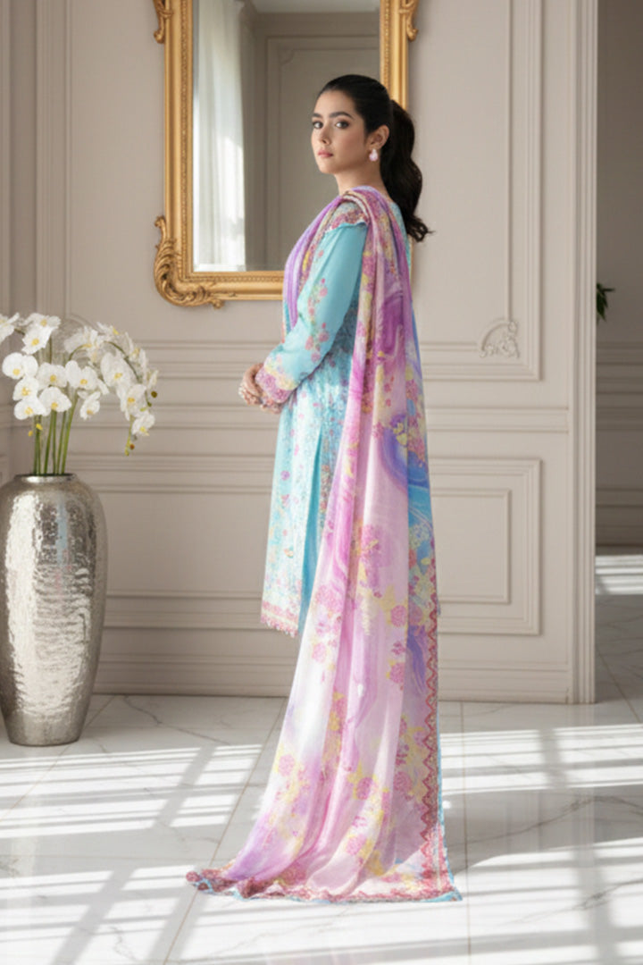 Shafaq Printed 3 Pcs Stitched Suit