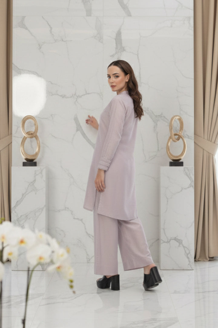 Silver Pink Masoori Lawn 2 Piece Stitched Suit