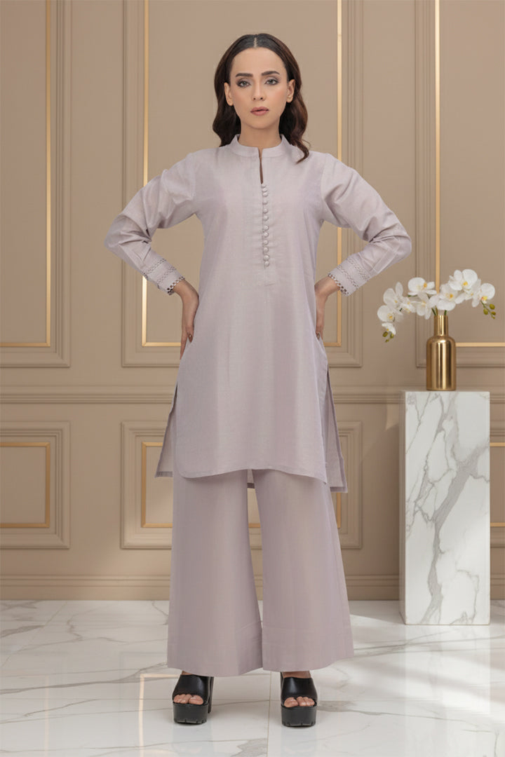 Silver Pink Masoori Lawn 2 Piece Stitched Suit
