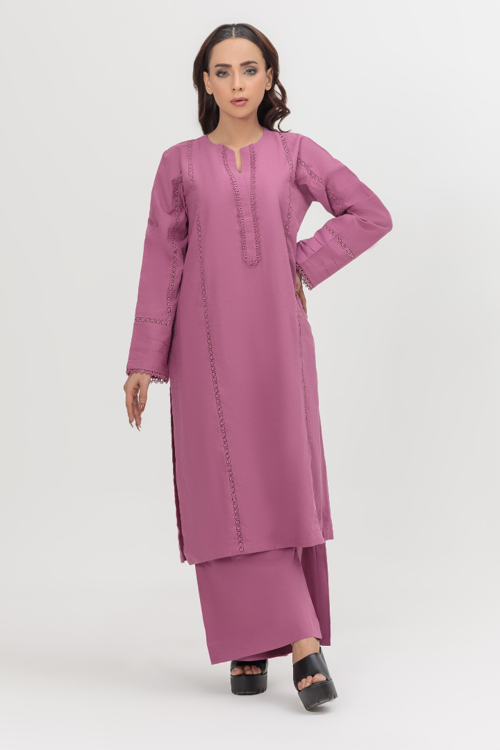 Tulip Pink Crosshatch Lawn 2-Piece Stitched Suit