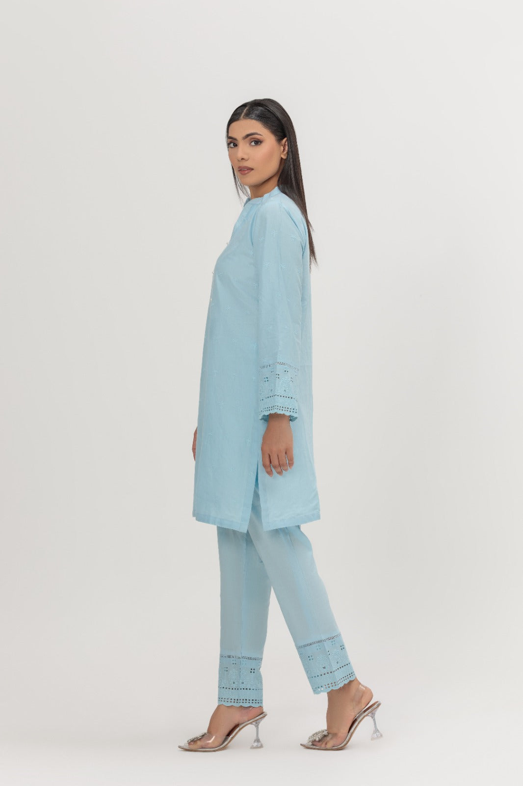 Cloudy Blue Masoori Lawn 2-Piece Stitched Suit