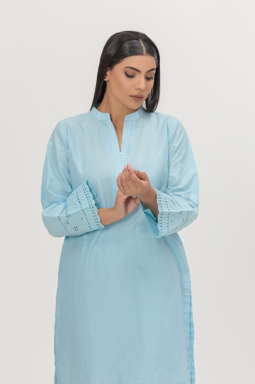 Cloudy Blue Masoori Lawn 2-Piece Stitched Suit