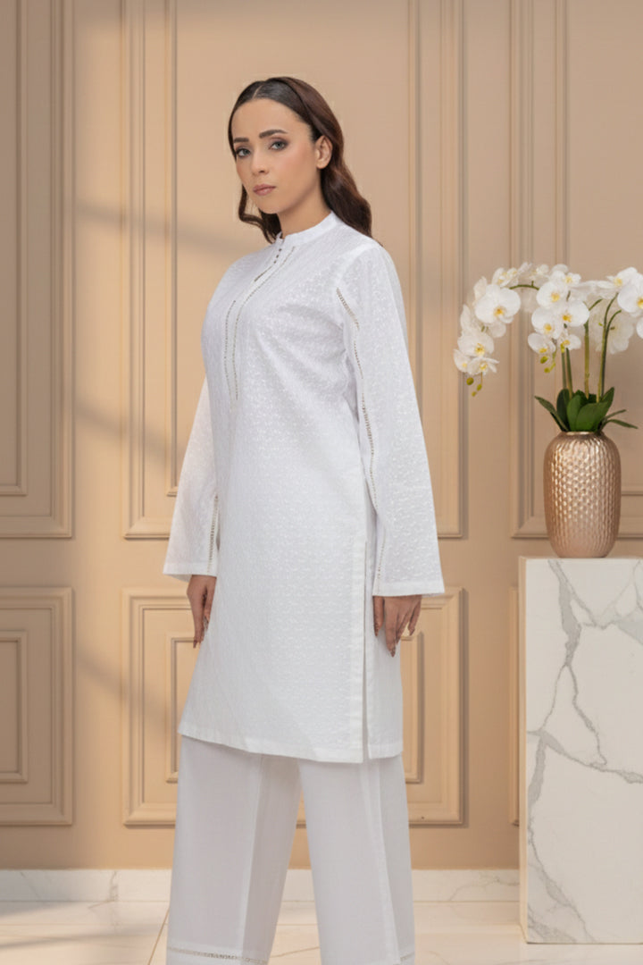 White Rock Chikankari Lawn 2-Piece Stitched Suit