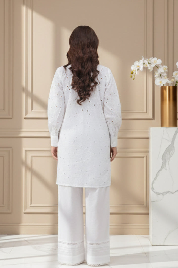 White Rock Chikankari Lawn 2-Piece Stitched Suit